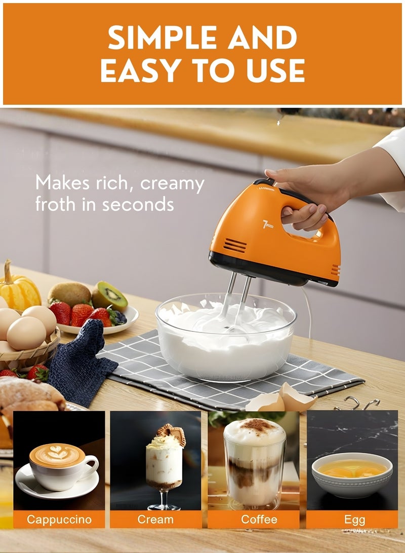 RAF Electric Hand Mixer 120W – 7 Speed Portable Handheld Mixer with Turbo Function, Stainless Steel Beaters, Lightweight Baking Mixer for Eggs, Cream & Dough Assorted colour - Image 2